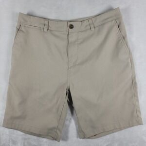 Mizzen + Main Baron Short Men's 36 Beige 9" Inseam Chino Performance Golf Casual
